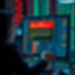 A user looking at a computer screen with a warning message about account restrictions on Bybit due to high-risk wallet issues.