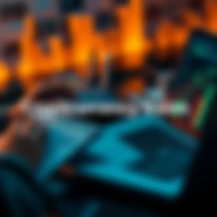 Person using a calculator and laptop to track cryptocurrency costs and sales for tax reporting