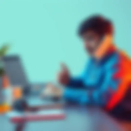 A frustrated person on the phone trying to cancel a subscription with a laptop open, showing a cancellation page.