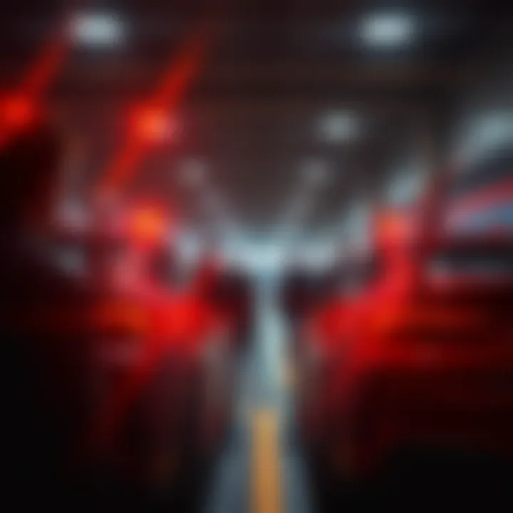 Two vehicles being auctioned at SBX and BaT with bidders observing