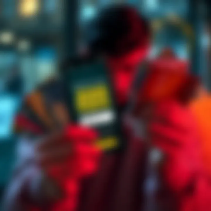 Card purchases for bonus points A person holds several credit cards while looking at a phone displaying a rewards app, highlighting a challenge to earn points through purchases.