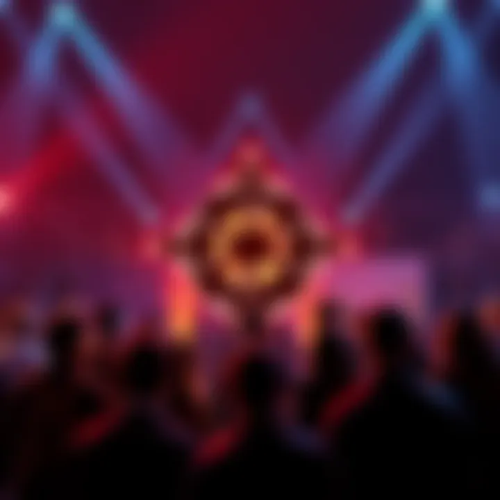 Cardano logo with community members Cardano logo surrounded by people discussing digital finance and decentralization