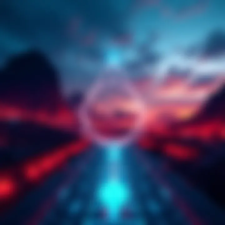 The Cardano logo overlaid on a digital landscape, showcasing blockchain technology and user experience focus.