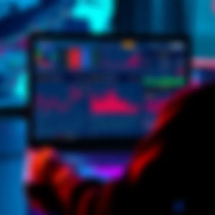 A person analyzing trends on a laptop showing Cardano graphs and news headlines