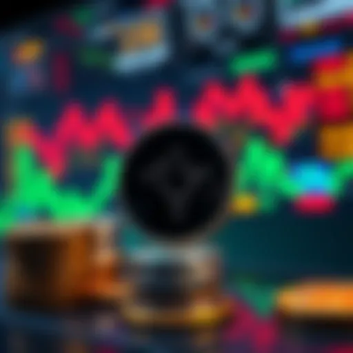 A visual representation of Cardano's ADA token alongside stablecoin symbols, showing the connection between them in a digital market setting