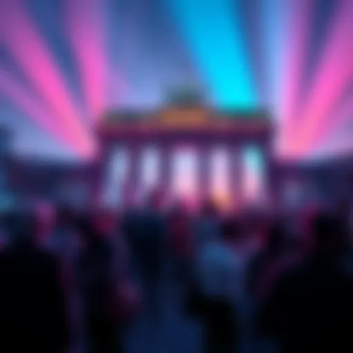 A vibrant scene of the Cardano Summit 2025 in Berlin with people engaged in discussions and presentations about blockchain technology and innovation.