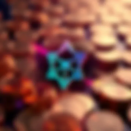 Cardano logo surrounded by ADA coins representing the treasury and voting impact from recent SEC ruling