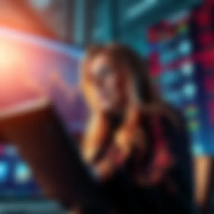 Cathie Wood from Ark Invest looking at stocks for Coinbase, BitMine, and Circle on a digital screen