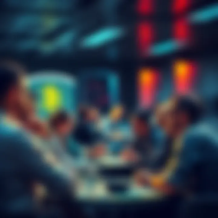 A group of people discussing cryptocurrency trends, showing caution and sharing insights in a forum setting.