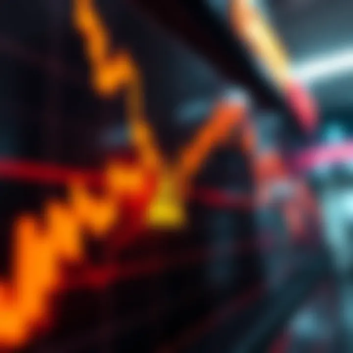 A trading chart illustrating a downward trend with warning symbols indicating a potential bull trap, showing caution signs for investors.