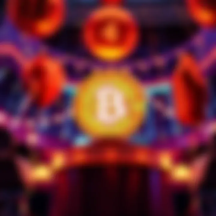 A festive scene with a Bitcoin logo and balloons to celebrate its anniversary