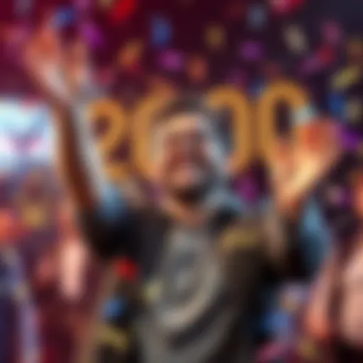 Forum member joyfully celebrating their achievement of reaching the 2000 club with confetti and a big smile