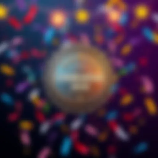 A badge symbolizing achievement is displayed with festive confetti around it, signifying a celebration.