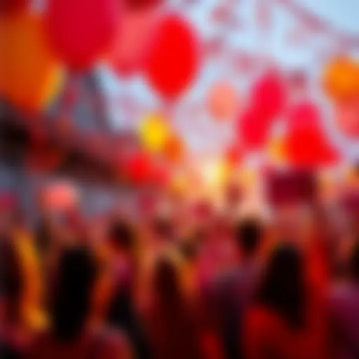 People celebrating Uptober with balloons and decorations, showing excitement for upcoming months