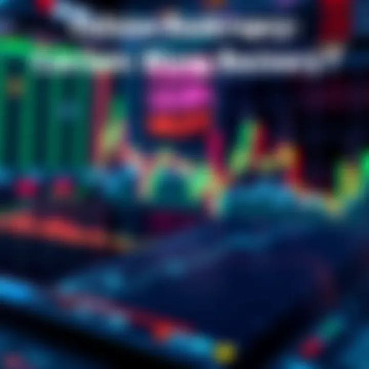 A chart showing the rise in Ionic Digital stock value amid Celsius bankruptcy news, with a background of blurred stock market graphics.