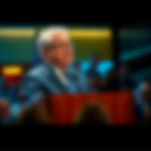 A former CFTC chair speaking at a podium about the need for clear cryptocurrency regulations for US banks, with an audience in the background.