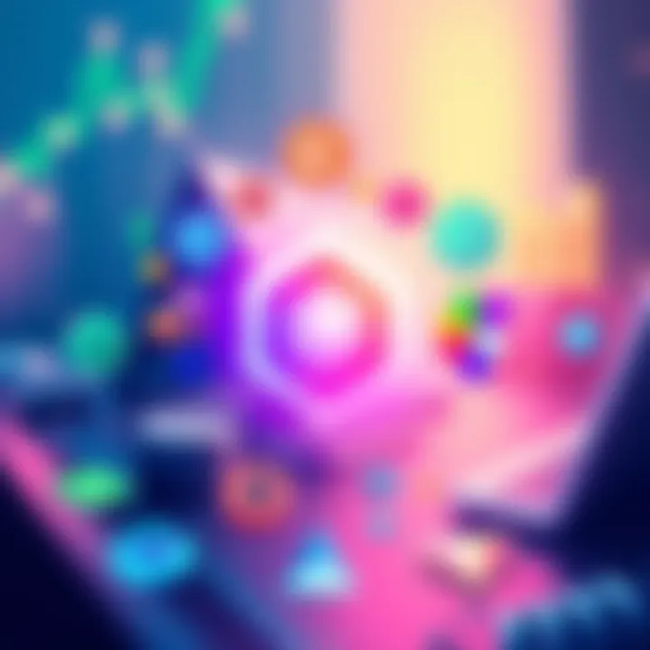 Illustration showing Chainlink logo with various cryptocurrency icons representing major sectors.