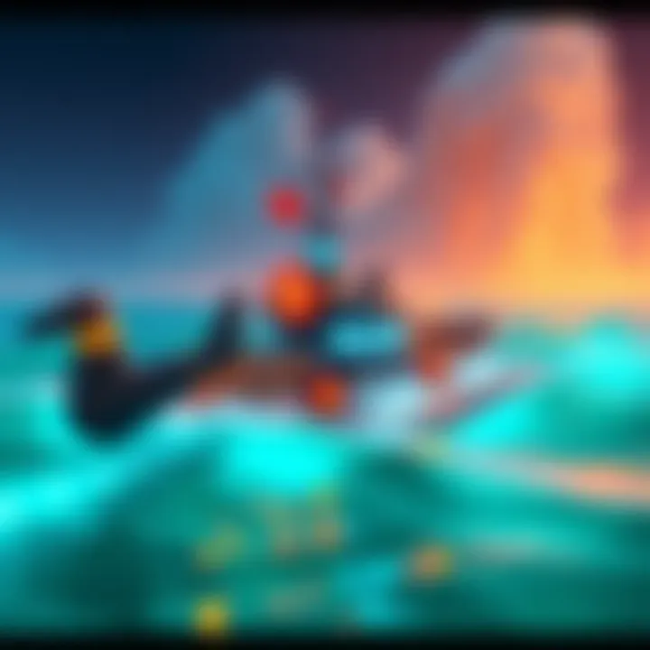 A screenshot showing a ship mini game where a player struggles to navigate due to instant delays and frequent ads.