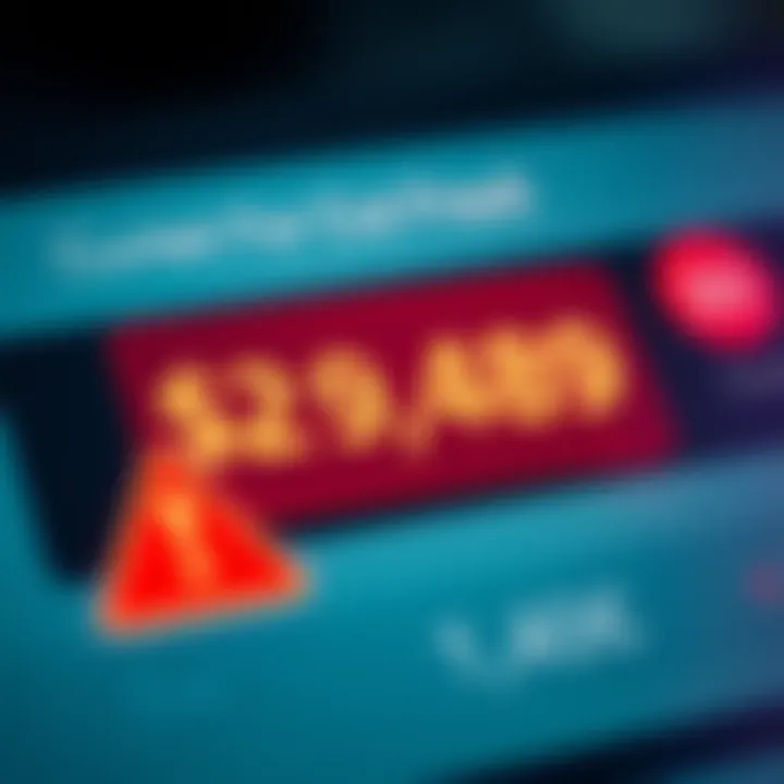 Graphic showing a $29,489 refund claim with a red alert symbol, indicating fraud with a zero balance in the background.