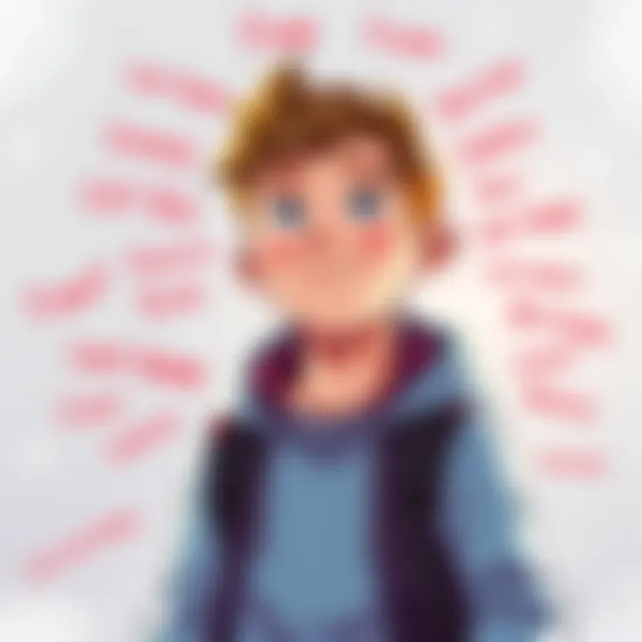 Illustration of a character named Finn surrounded by a variety of creative last name options