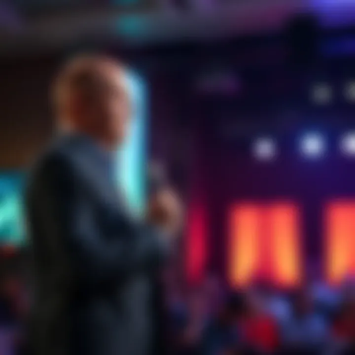 Charles Hoskinson sharing his unconventional insights on stage at an event