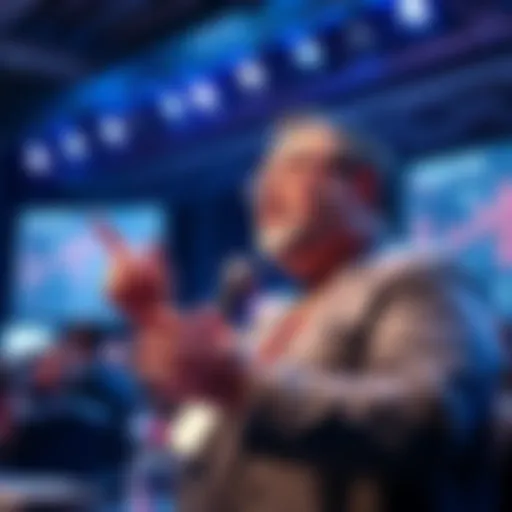 Charlie Lee speaking at a crypto conference, sharing insights on Litecoin and its community support