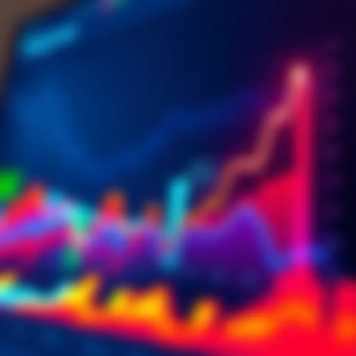 A colorful chart displaying rising and falling trends, symbolizing mental health impacts.