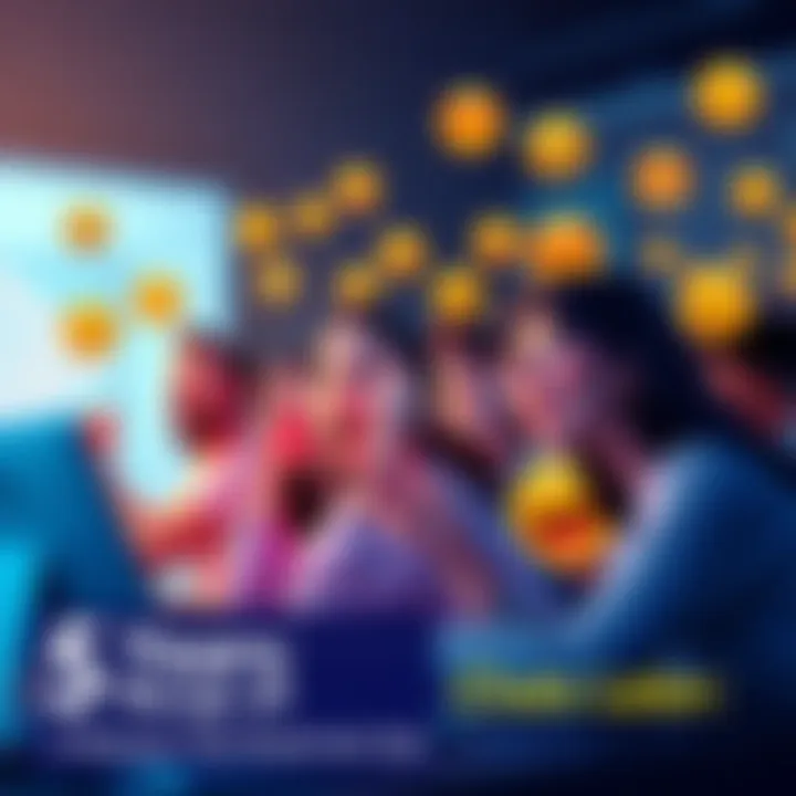 A group of people engaging in an animated online chat, reacting with various emojis, showcasing excitement and surprise.
