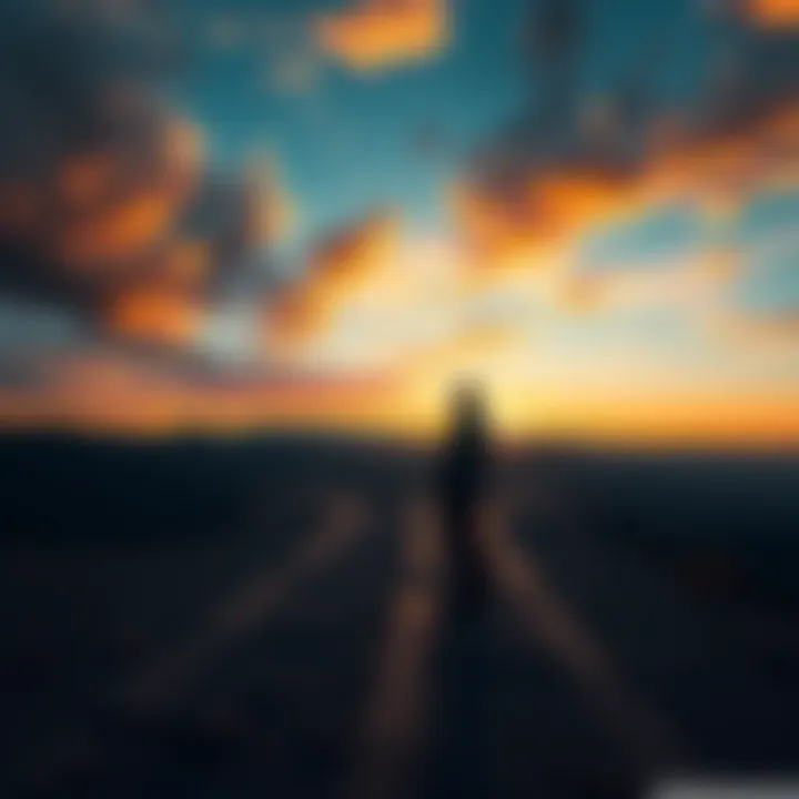 A person standing at a crossroads, contemplating different paths ahead.