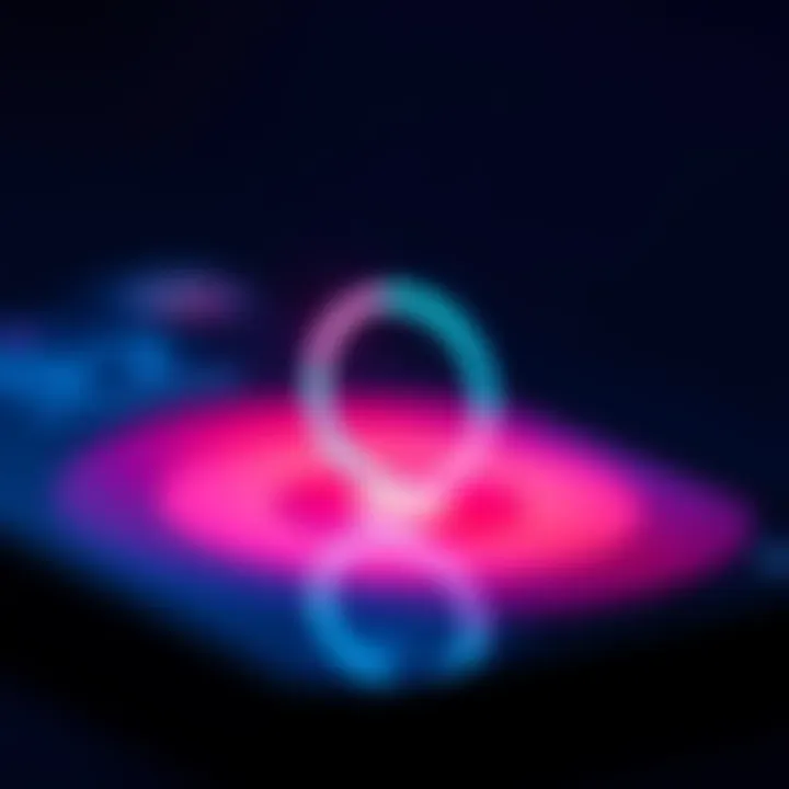 A visual showing the app interface with a circle design moved closer to an icon for better layout.