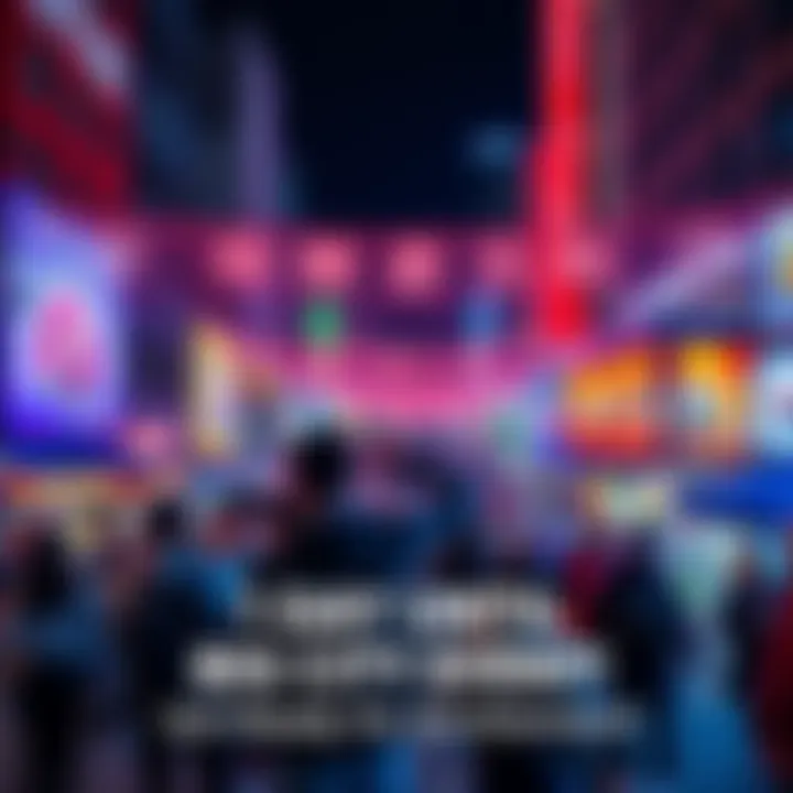 City Event Celebration People enjoying a vibrant city event with decorations and activities