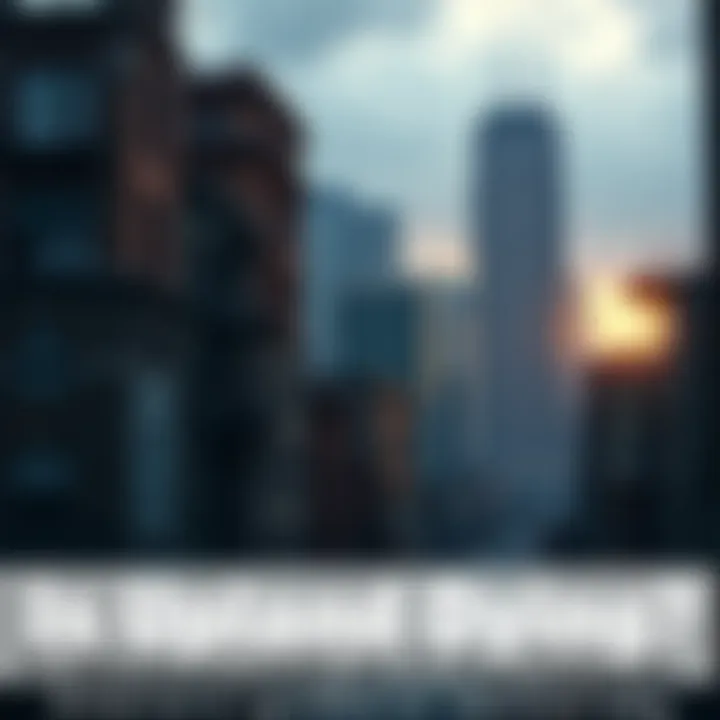 A digital city skyline showing worn and fading buildings, symbolizing concerns about Upland's future. The atmosphere feels uncertain and reflective.