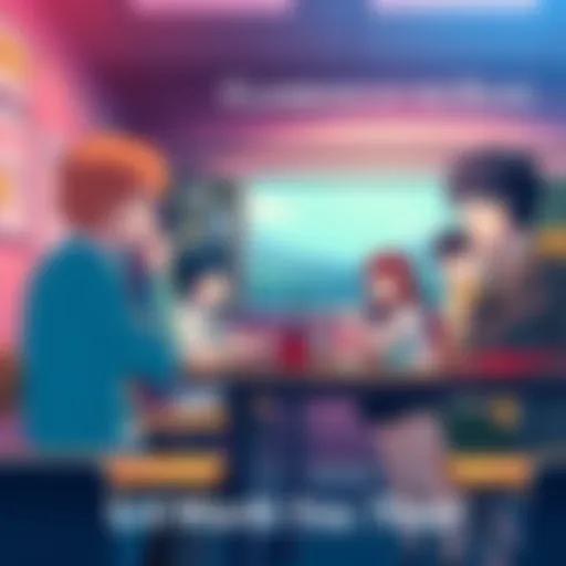 Students from the anime 'Classroom of the Elite' engaged in a heated discussion in a modern classroom setting