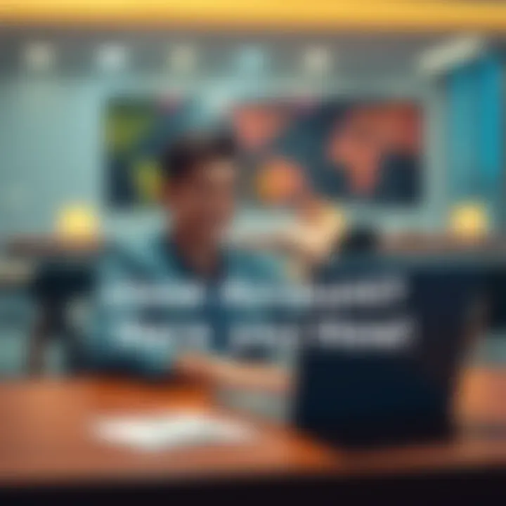 A person sitting at a table closing an account on their laptop, looking relieved and satisfied.