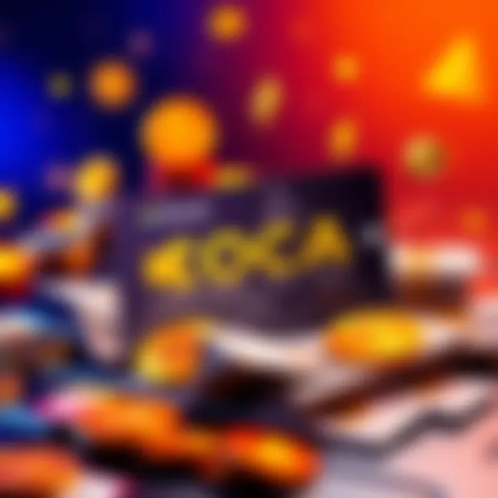 A COCA Card displayed alongside cryptocurrency symbols and cash rewards, highlighting cashback and high interest options.