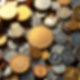Various coins and bullion including silver and gold arranged for a major restock event
