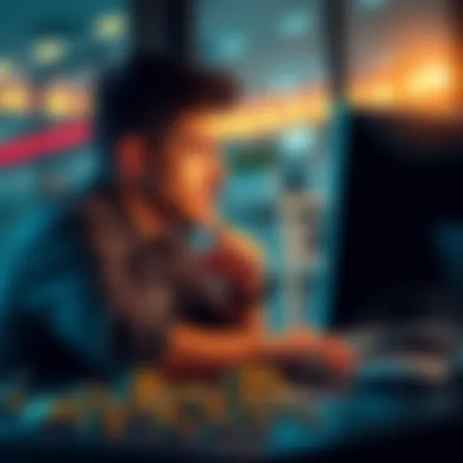 A thoughtful person looking at a computer screen, reflecting on membership value in a digital community, with coins scattered on the desk.