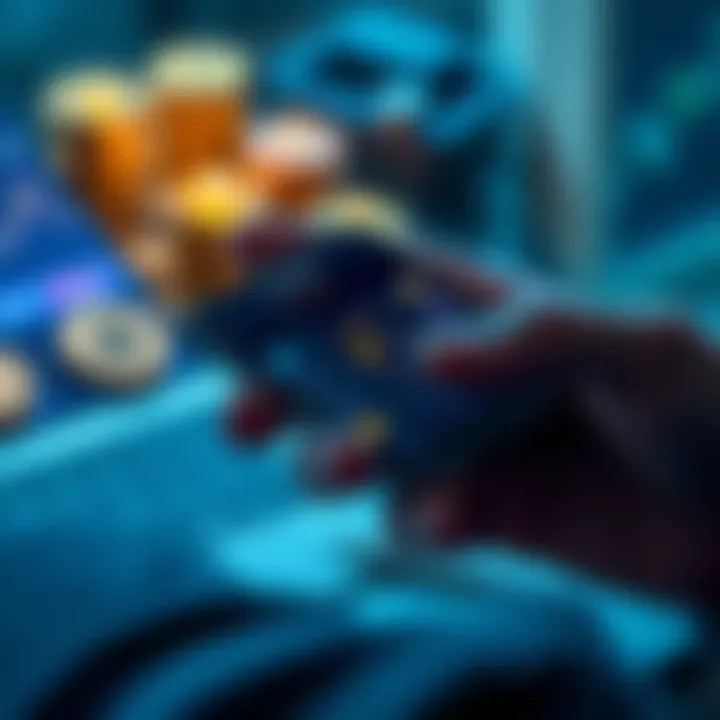 A person using a Ledger device to swap cryptocurrencies, showing an interface with options for different coins and transaction details.