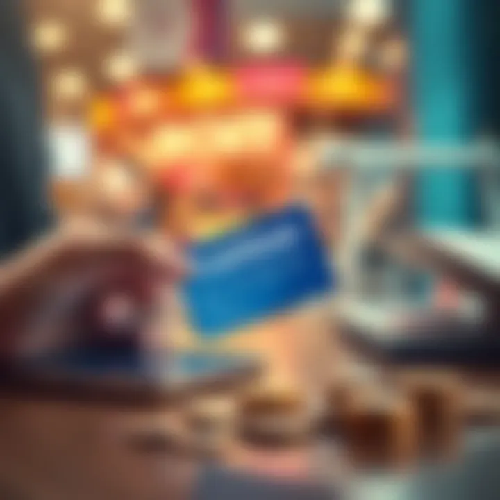 A person using a Coinbase Card to make a purchase with a smartphone and coins visible on the table, illustrating the impact on taxes.