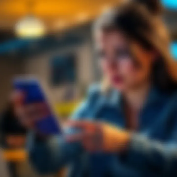 A distressed woman looking at her phone, showing frustration over missing funds linked to Coinbase, with a worried expression.