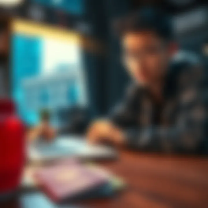 Person looking frustrated while trying to verify ID on a laptop, with a Chinese passport on the table