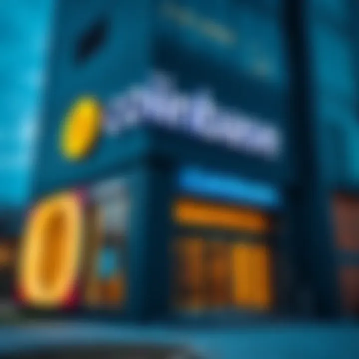 An exterior view of a Coinbase office building featuring a sign announcing workforce reduction, reflecting the company's recent layoffs amid restructuring.