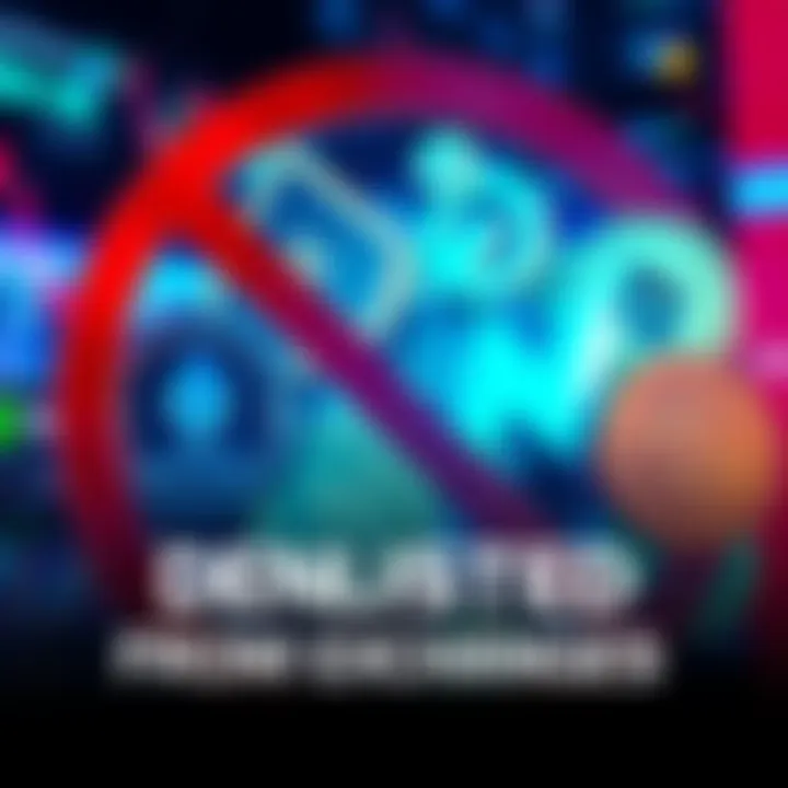 Visual representation of cryptocurrencies like Monero and Nano being removed from exchanges, with a stop sign symbolizing delistings.