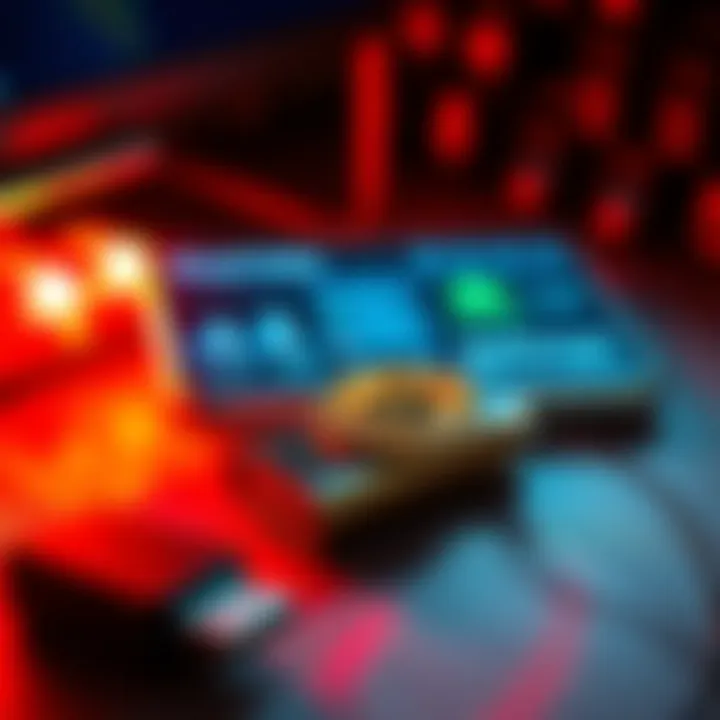 A cold wallet setup with a flash drive and crypto key information displayed, signifying security for Bitcoin holdings