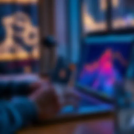 A person using a COLDCARD device and Cove wallet on a laptop to manage cryptocurrency securely.