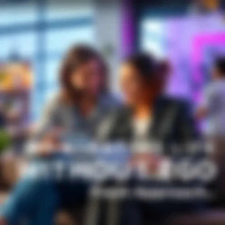 Two people collaborating Two individuals working together, smiling and sharing ideas in a casual setting, emphasizing teamwork and connection.