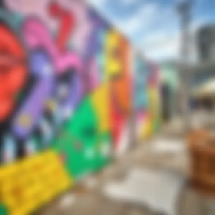 Colorful Street Art A vibrant mural showcasing various colors on a city wall, symbolizing the beauty of color in everyday life.