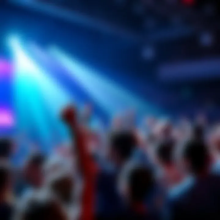 A crowd of enthusiastic people eagerly discussing a major comeback, full of energy and anticipation.