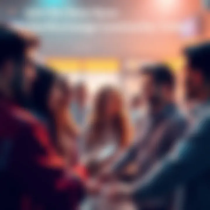 People discussing cryptocurrency A diverse group of people engaging in conversation about cryptocurrency and NFTs