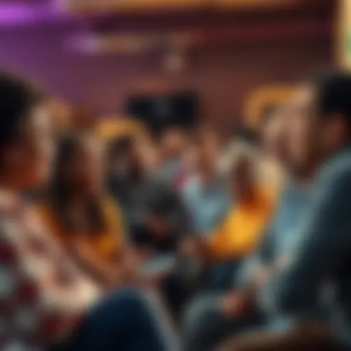 A group of diverse people discussing their opinions on recent events in a community setting